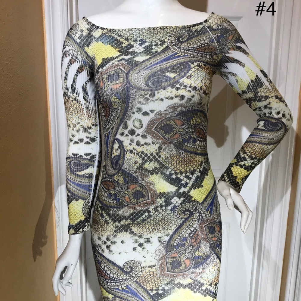 Short dress, snake print sublimation long sleeve